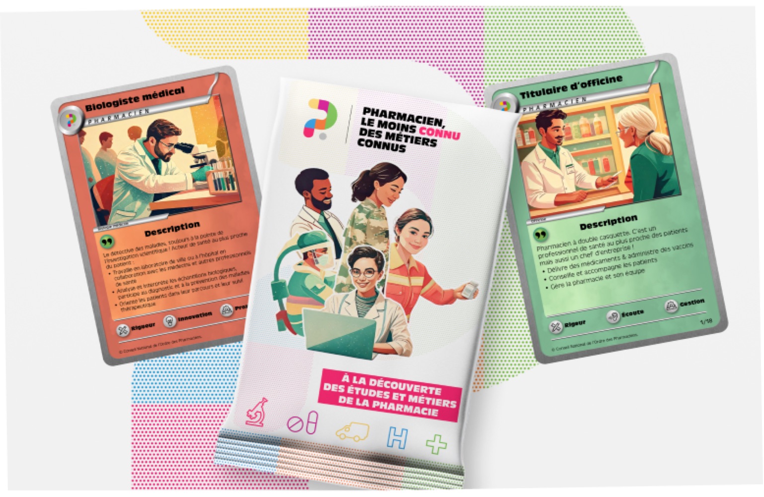 Cartes à collectionner des métiers de la pharmacie